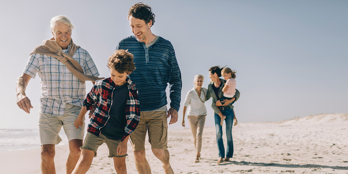 Family at beach